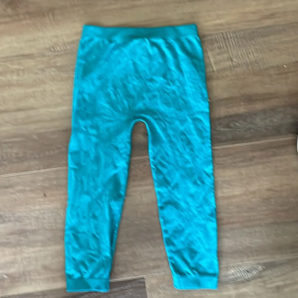 Faded Glory turquoise nylon leggings (4-6X)